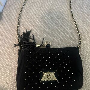 Juicy Couture Black Quilted Crossbody Bag with Gold Accents